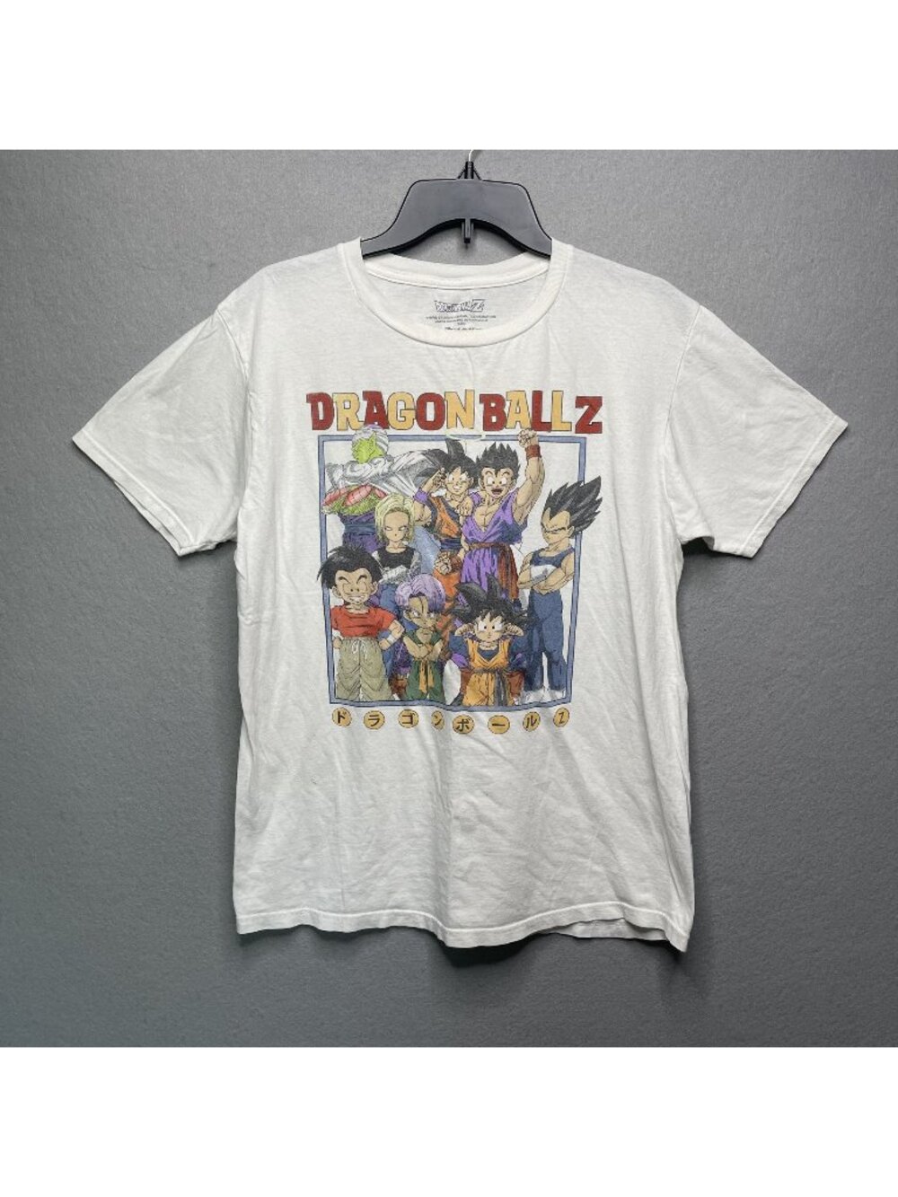 Dragon Ball Z White Graphic T-Shirt Iconic Characters Goku Friends Family  M